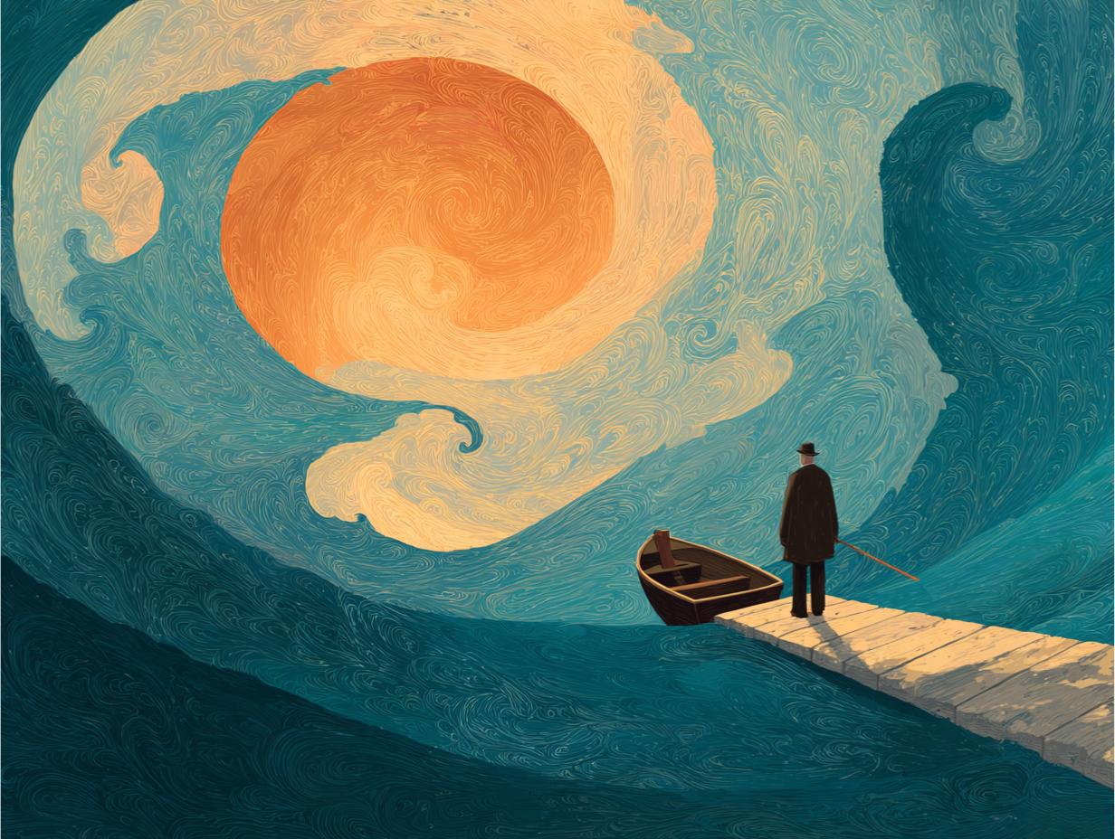 Chemins post Personne en manteau sur un ponton face à une mer tourbillonnante — visuel d'introduction du blog En regard